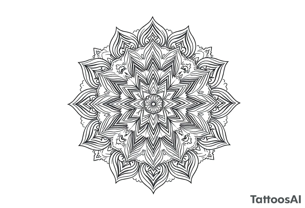 intricate mandala with sacred geometry and cosmic elements tattoo idea