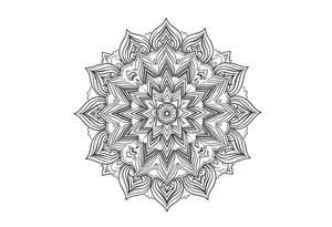 intricate mandala with sacred geometry and cosmic elements tattoo idea