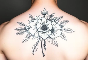 September and 2 may birth flower bouquet tattoo idea
