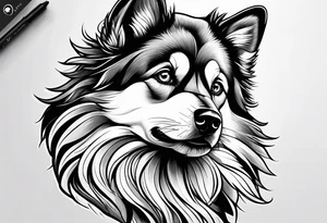 Balck and white pomski on legs tattoo idea