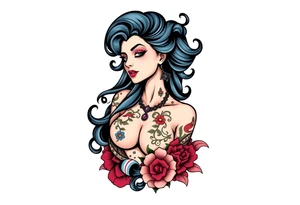 medusa girl, en 3/4 perfil tattoo idea