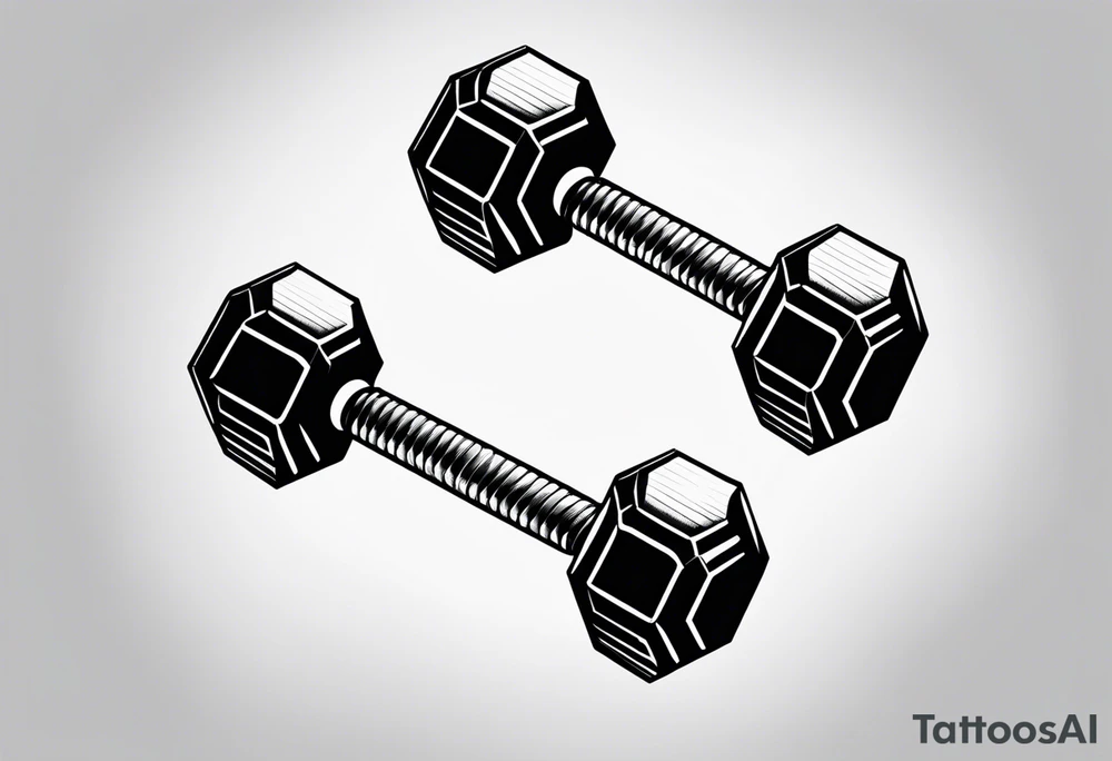 hexagonal dumbbell tattoo idea