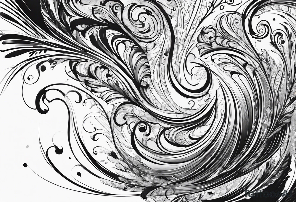 Swirling black ink, sleeve, glove tattoo idea