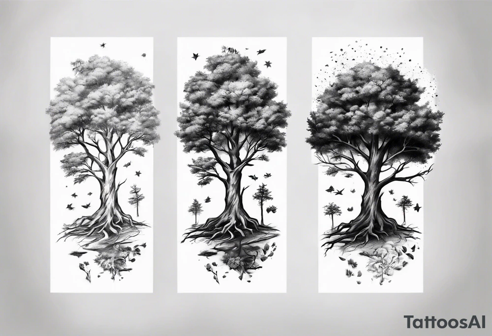 Two trees forearm tattoo idea