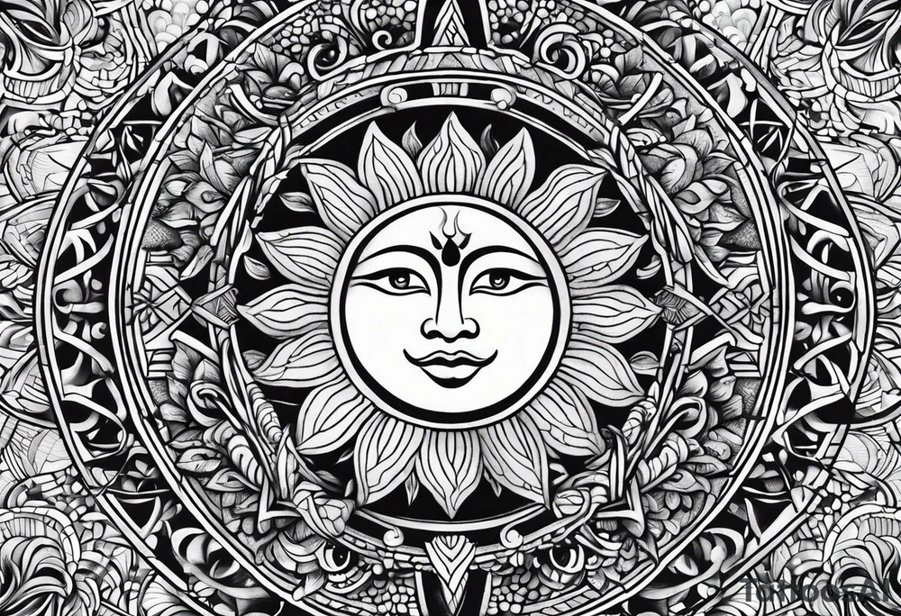 Filipino sun vertical tattoo tattoo idea