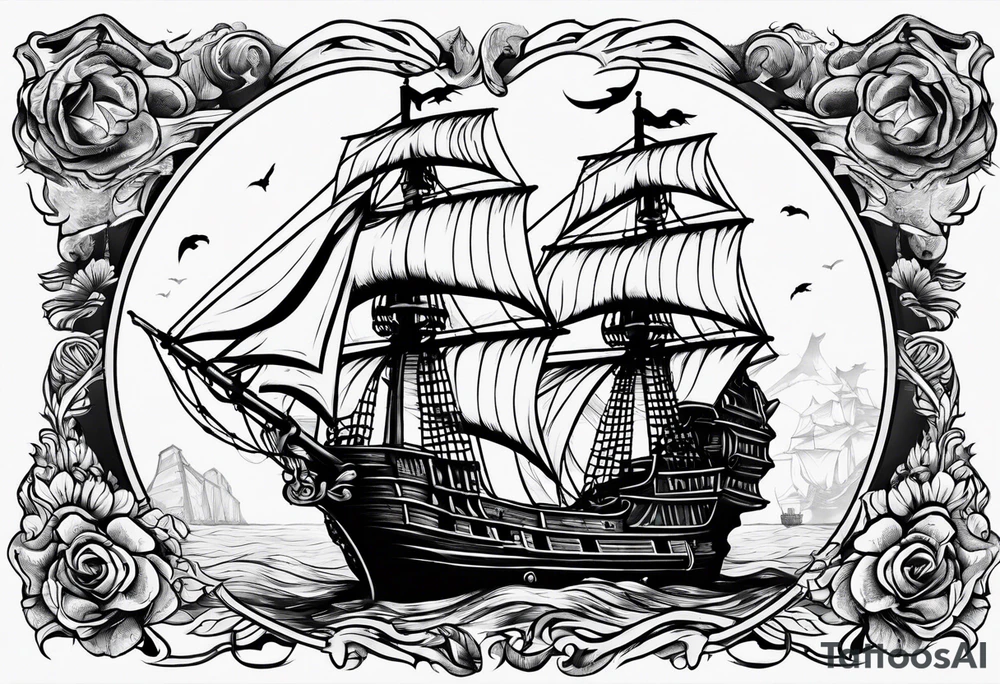 Pirate Ship tattoo idea