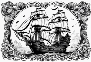 Pirate Ship tattoo idea