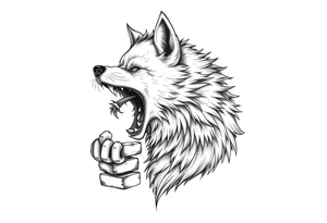 Big bad wolf huffing puffing and blowing a brick house down tattoo idea