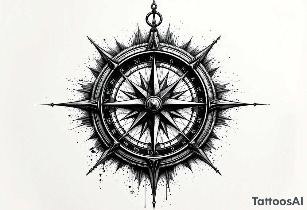 A compass that has a significance to Africa or Nigeria. On the top of the compass write a random longitude. On the bottom of the compass write out a random latitude tattoo idea