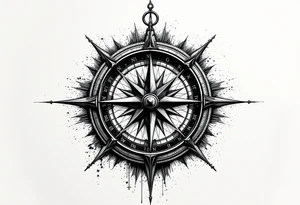 A compass that has a significance to Africa or Nigeria. On the top of the compass write a random longitude. On the bottom of the compass write out a random latitude tattoo idea