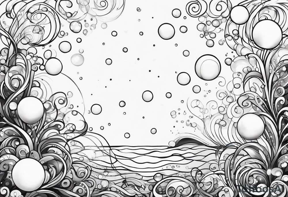 Draw me some magical really simple underwater bubbles and simple stars tattoo idea
