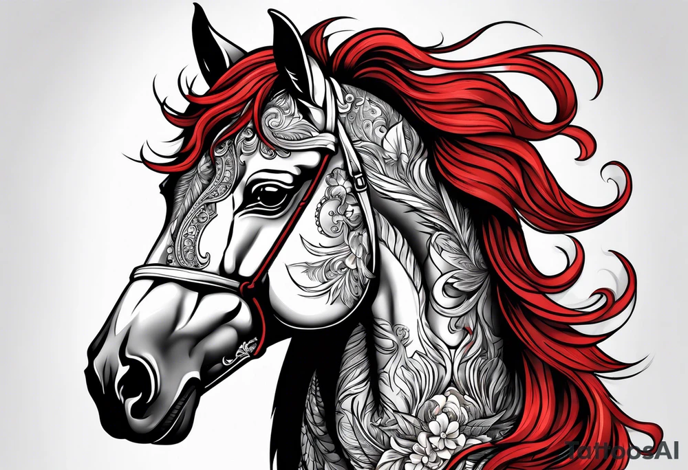 Red horse tattoo idea