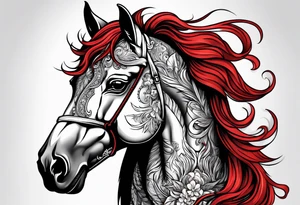 Red horse tattoo idea