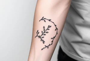 simple clean vines wrap around with small branch off tattoo idea
