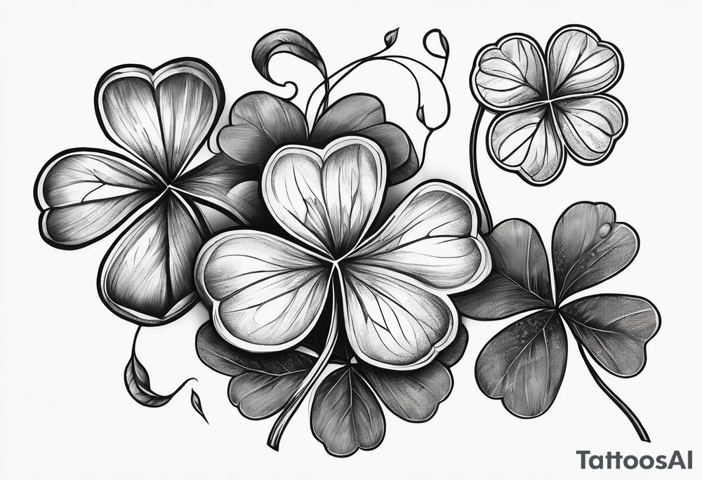 a single three leaf clover with vine tattoo idea