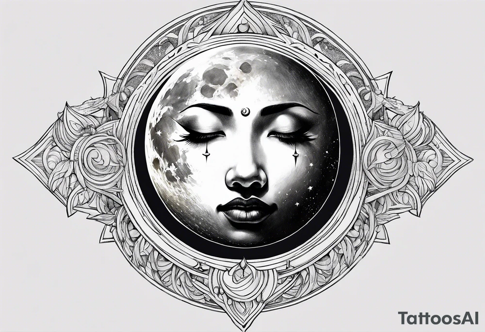 sacred moon tattoo idea