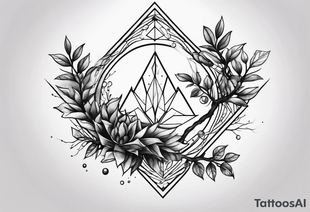 a reactangle and a branch coming out of it tattoo idea