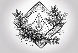a reactangle and a branch coming out of it tattoo idea