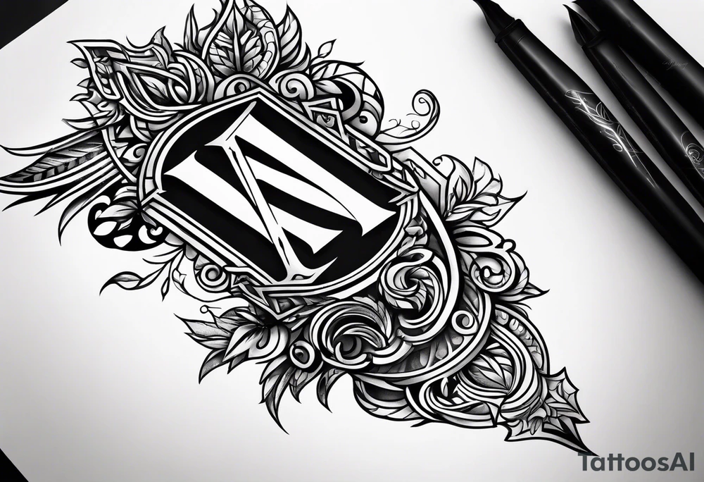 the letters A W R tattoo idea