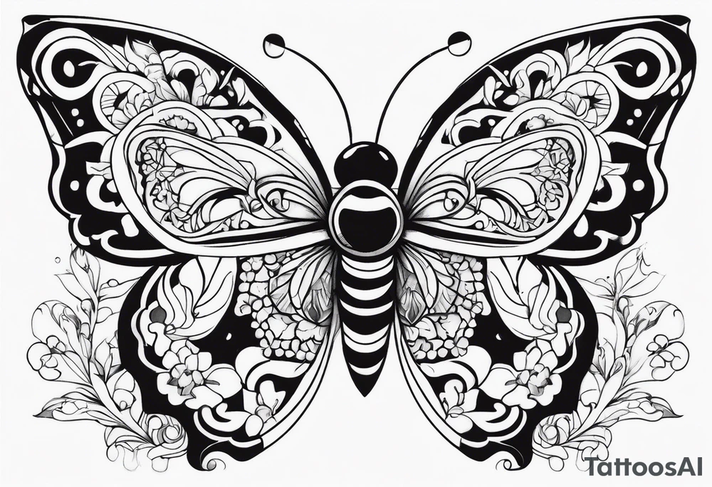 Borboleta com fogo tattoo idea
