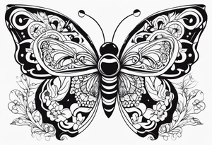 Borboleta com fogo tattoo idea