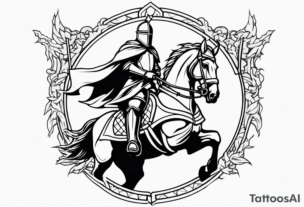 Templer knight on horse tattoo idea