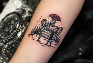 gladiator arena fight tattoo idea