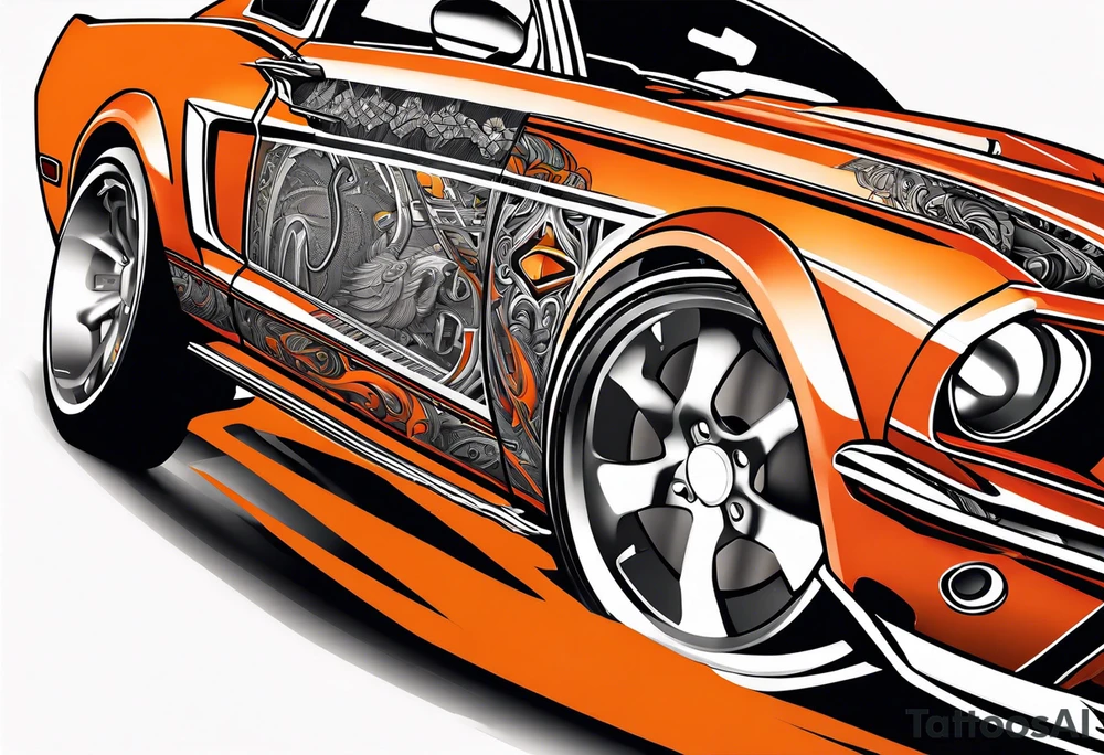 2016 ford mustang orange tattoo idea