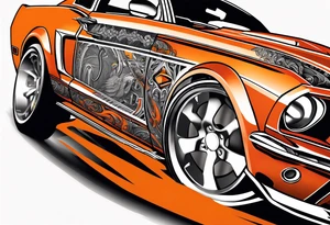 2016 ford mustang orange tattoo idea