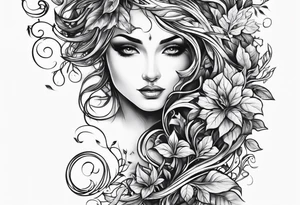Leafy vines tattoo idea