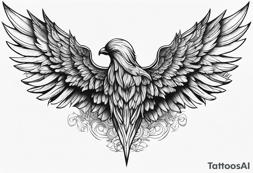 Dark angel wing tattoo idea