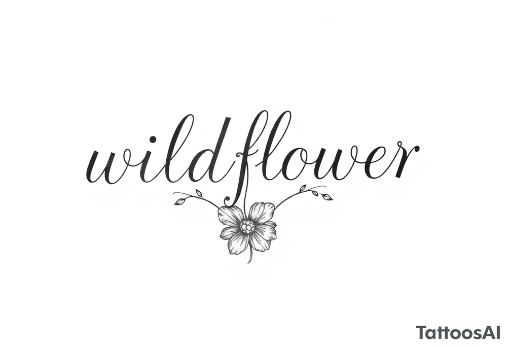 wildflower as the stem of a flower tattoo idea