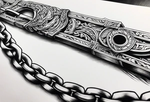 broken sword weapon, chains tattoo idea