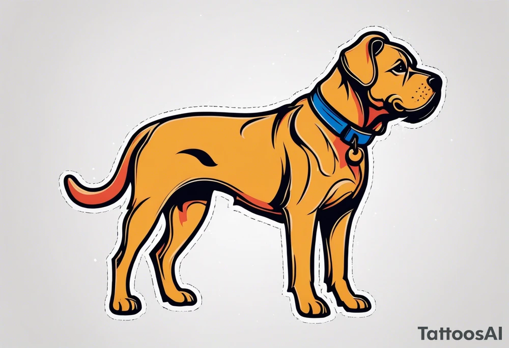Dog with boxing gloves tattoo idea
