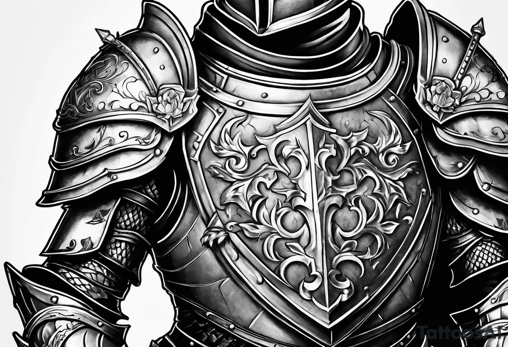 knight with heavy armor tattoo idea