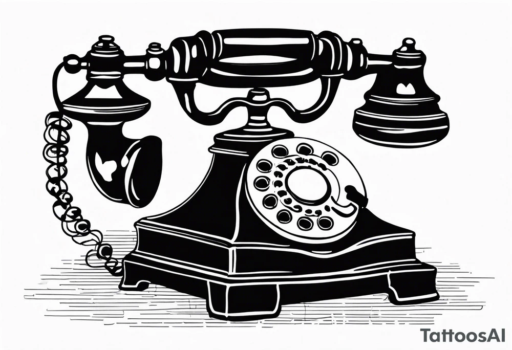 Vintage Telephone tattoo idea