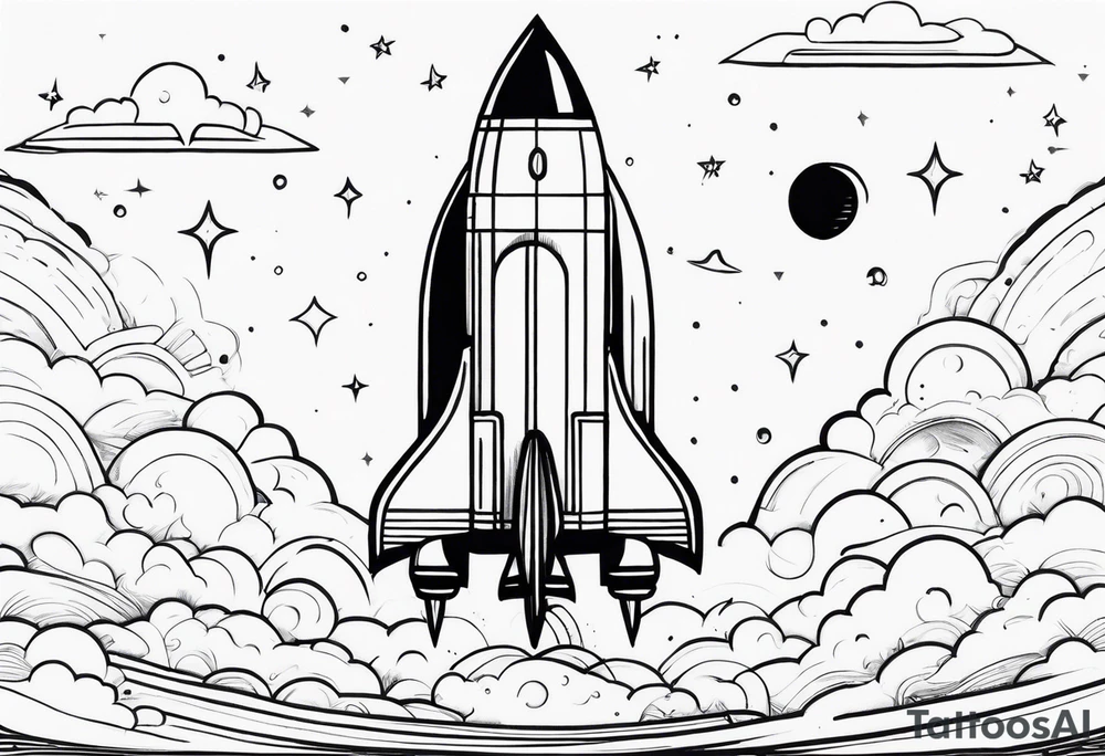 Rocket Ship Adventure tattoo idea