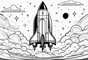 Rocket Ship Adventure tattoo idea