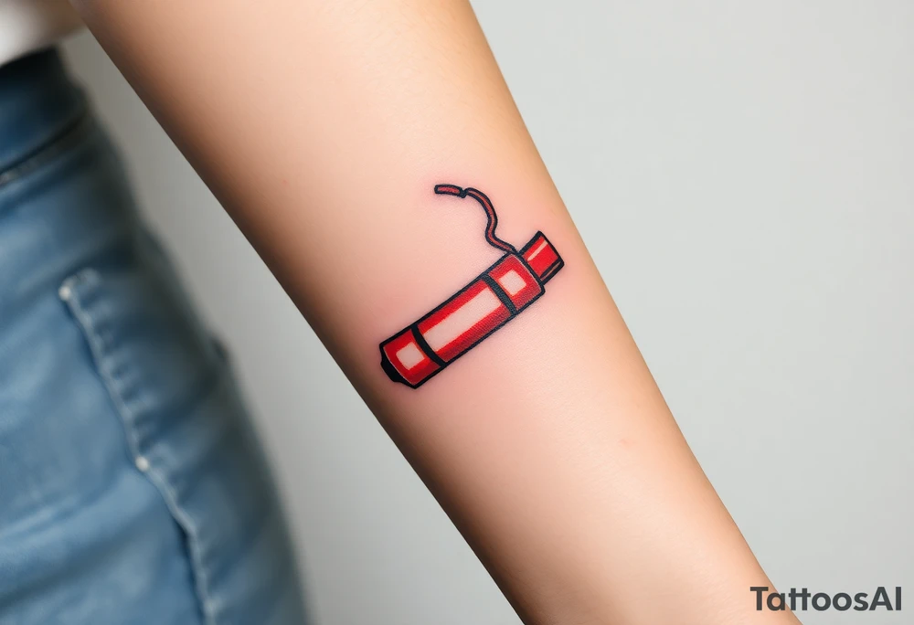 angry stick of dynamite tattoo idea