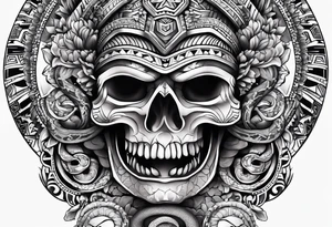 aztec snake sleeve tattoo idea