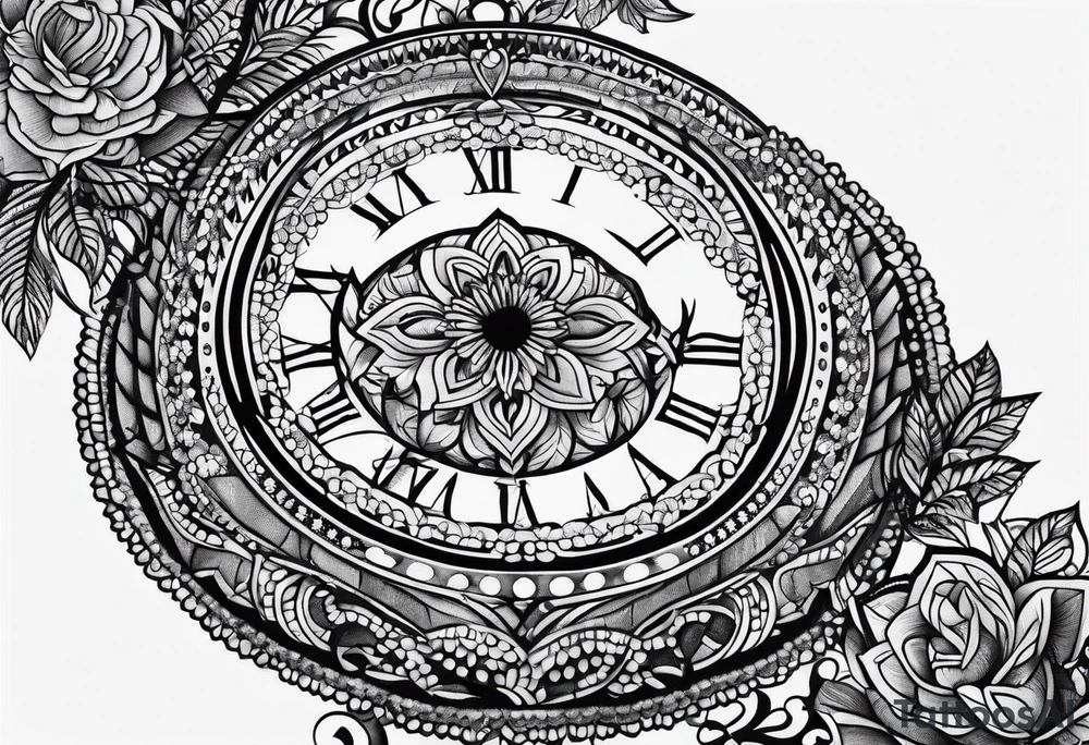 Elbow length lace glove tattoo idea