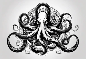 kraken with tentacles tattoo idea