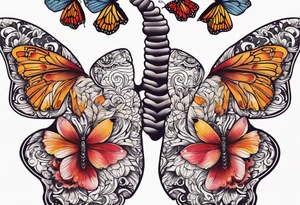 human lungs with butterflies tattoo idea