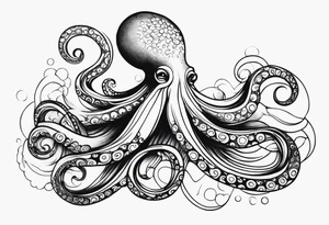 Octopus peaceful waves tattoo idea