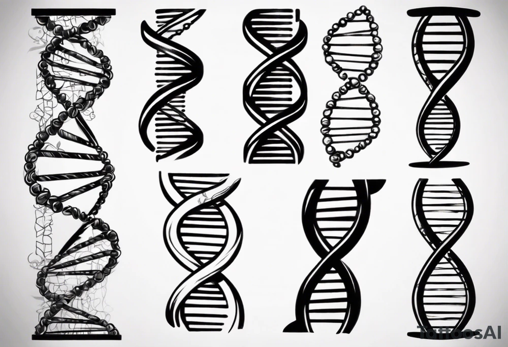 DNA strand curved tattoo idea