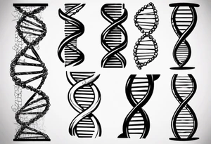 DNA strand curved tattoo idea