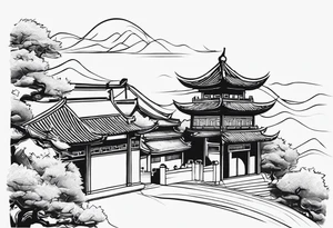 Chinese wall, realistic, art, tattoo idea