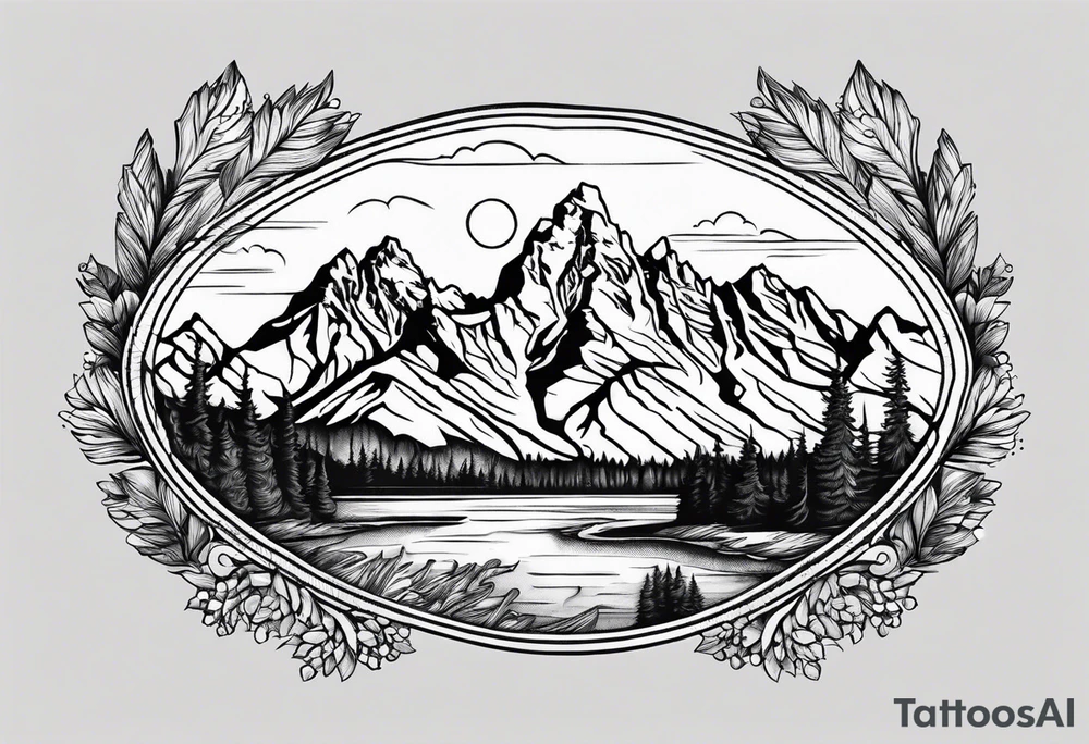 grand Tetons forearm band tattoo idea