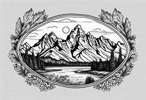 grand Tetons forearm band tattoo idea