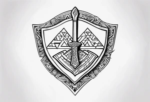 Valhalla shield valknut sword axe tattoo idea